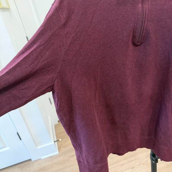 Polo Ralph Lauren Cotton Quarter Zip Pullover Sweater Maroon Mens Large - Picture 5 of 10